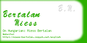 bertalan miess business card